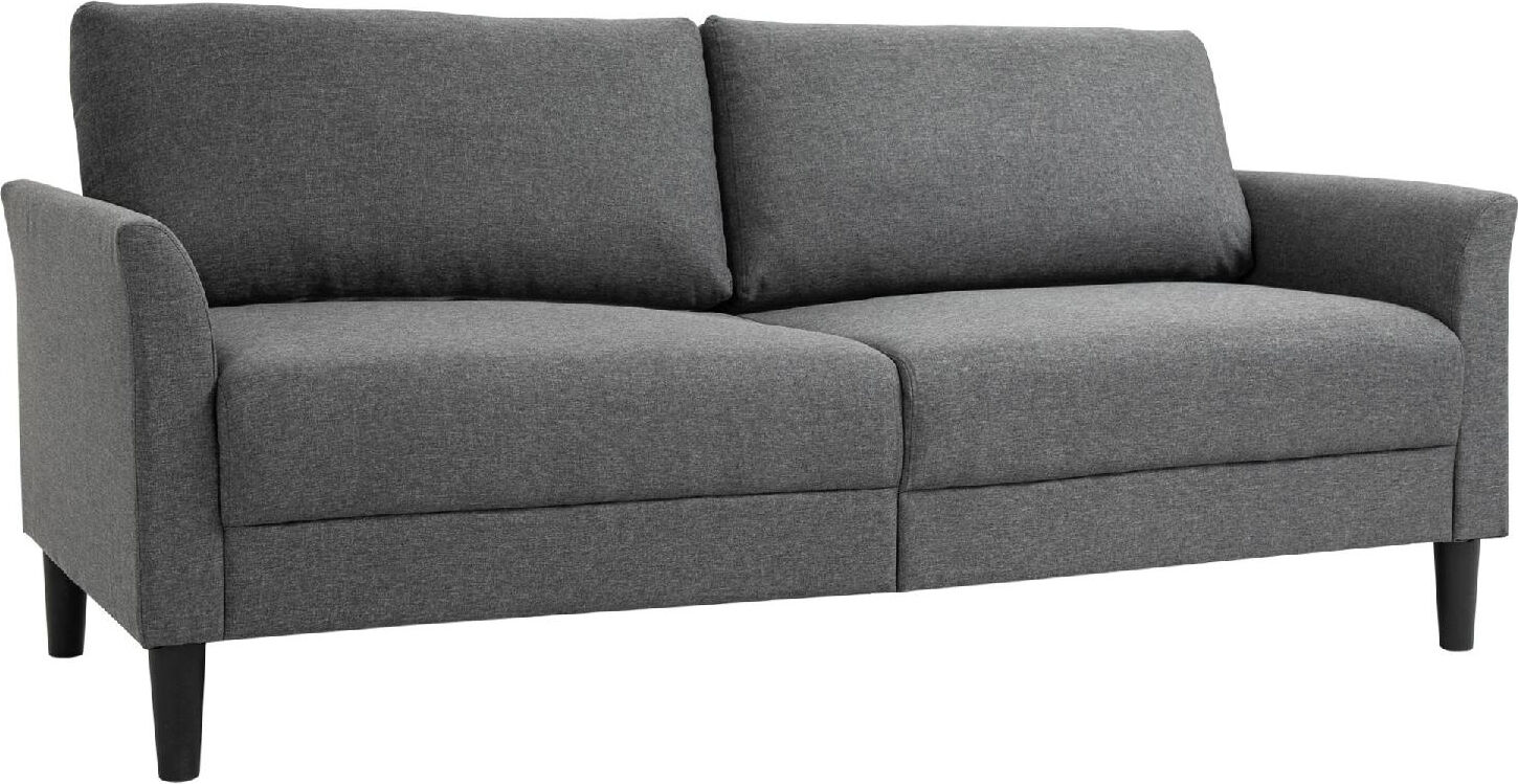 dechome 229839 divano a 2 posti moderno in tessuto effetto lino con braccioli imbottiti 191x79x87cm grigio - 229839