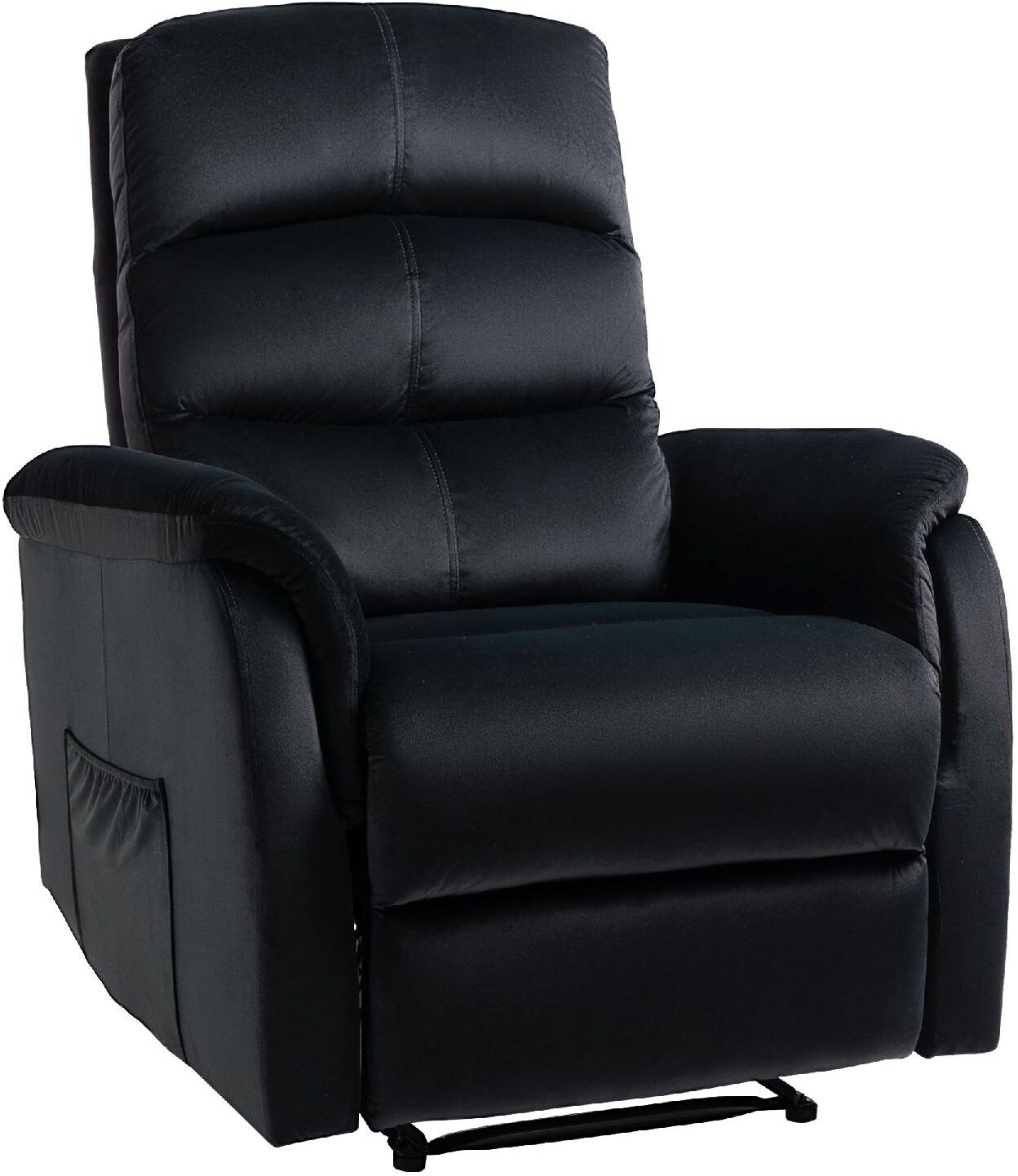 dechome 338bk839 poltrona relax reclinabile con poggiatesta in tessuto 85x95x104cm colore nero - 338bk839