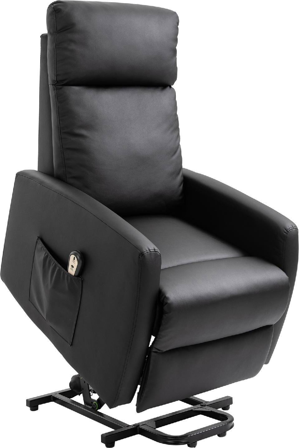 dechome 713066v50 poltrona relax reclinabile poltrona massaggiante per anziano elettrica alzapersone in similpelle con telecomando colore nero - 713066v50