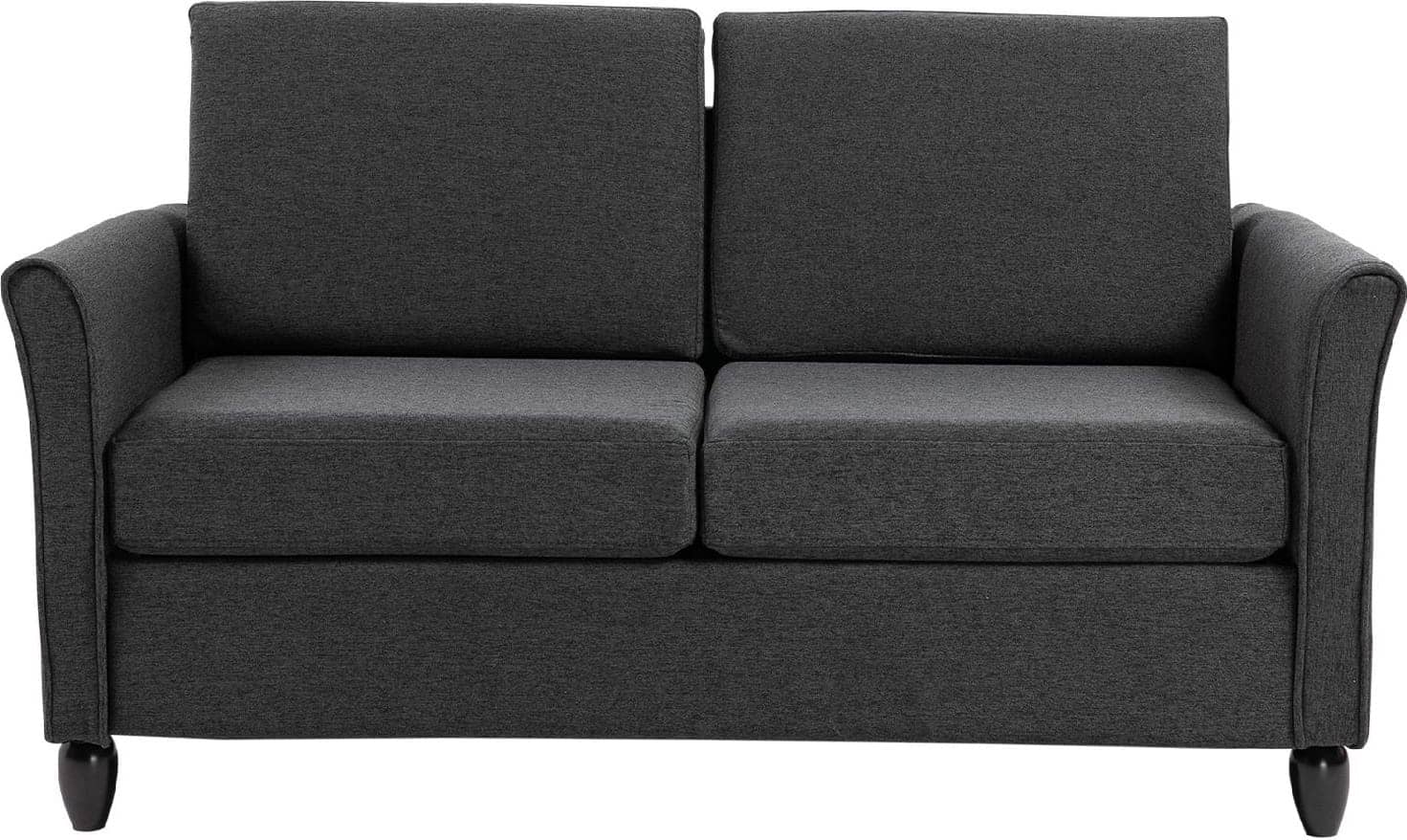 dechome 833653cg divano 2 posti imbottito con rivestimento in lino 141x65x78 cm colore grigio - 833653cg