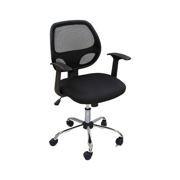 amicasa w-118 sedia ergonomica ufficio sedia da scrivania operativa con rotelle e braccioli girevole e regolabile in altezza colore nero - w-118 onyx