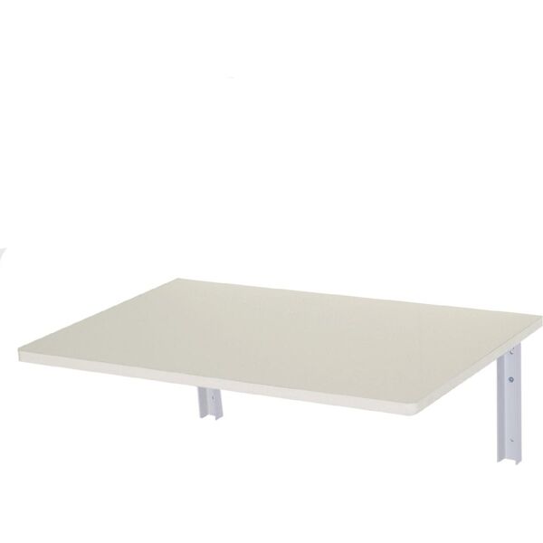 dechome 179w tavolino salotto in legno a muro pieghevole salvaspazio in mdf e telaio in metallo 60x40x20 cm colore bianco - 179w