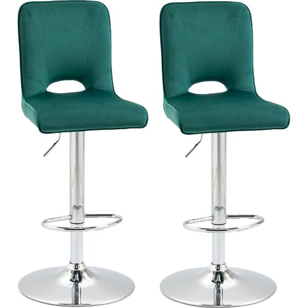 dechome 445gn/835 set 2 sgabelli altezza regolabile e girevoli in tessuto verde - 445gn/835