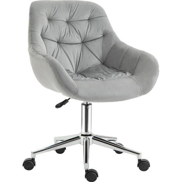 dechome 480gy sedia ufficio sedia da scrivania poltroncina con rotelle girevole e regolabile in altezza colore grigio - 480gy