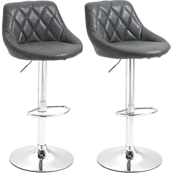 dechome 502bk set 2 sgabelli da bar di design girevoli con altezza regolabile colore nero - 502bk