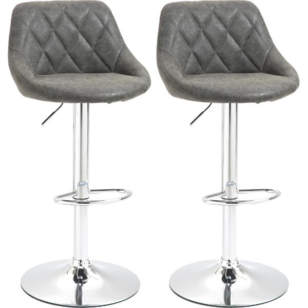 dechome 502cg set 2 sgabelli da bar di design girevoli con altezza regolabile colore grigio scuro - 502cg