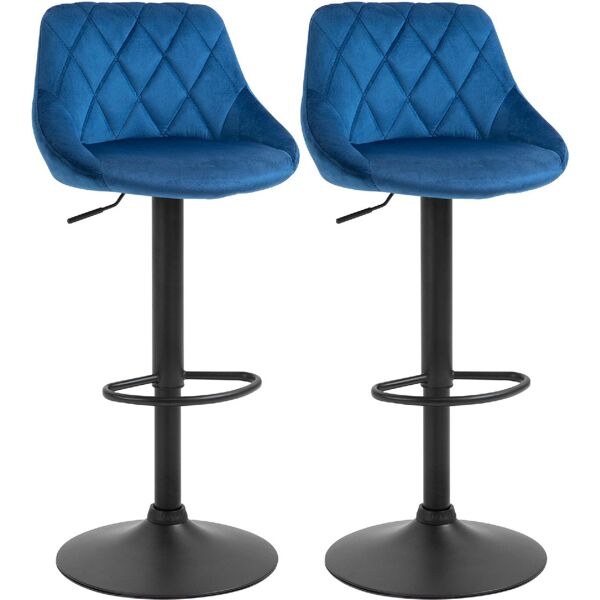 dechome 502v02db set 2 sgabelli da bar di design girevoli con altezza regolabile colore blu - 502v02db