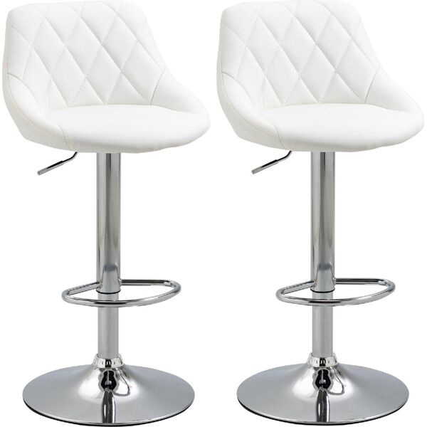 dechome 502wt set 2 sgabelli da bar di design girevoli con altezza regolabile colore bianco - 502wt