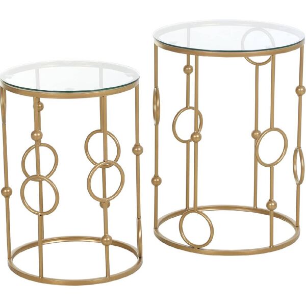 dechome 833674 tavolino salotto nesting table chic elegant decor gold - 833674