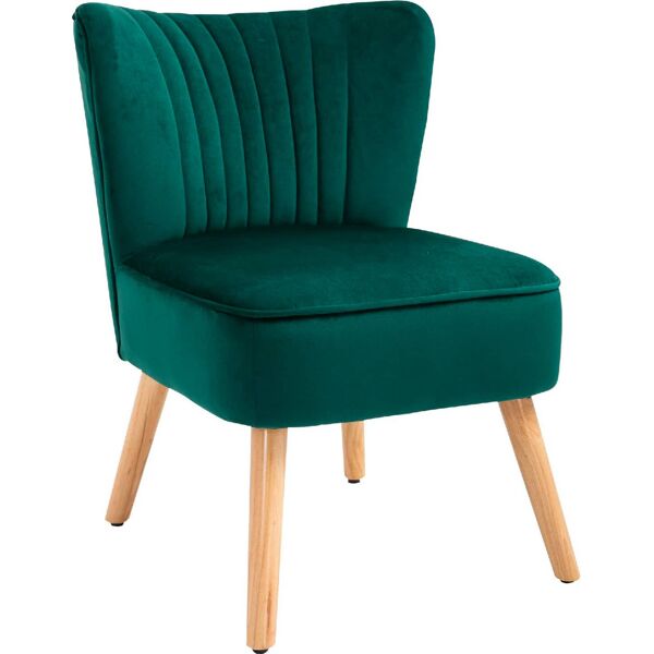 dechome 833811 sedia senza braccioli imbottita in stile nordico in gomma legno verde - 833811