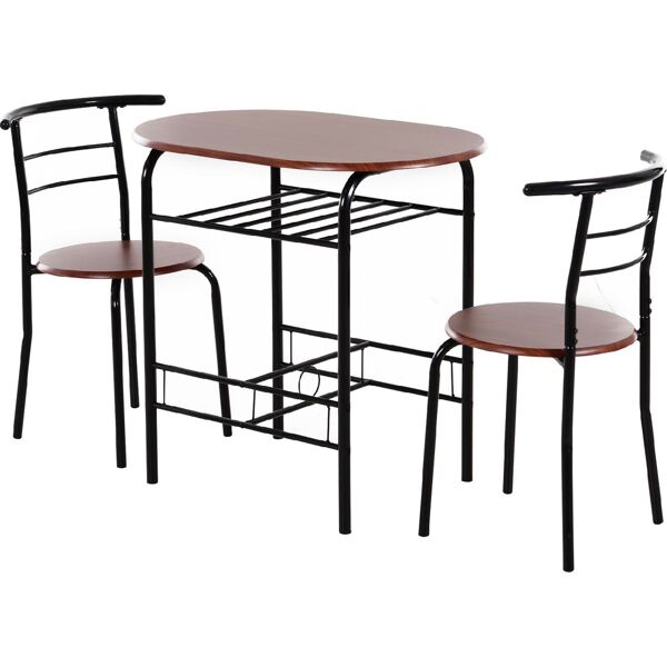 dechome 835134 set 3 pezzi mobili da bar 2 sedie 38x47.5x75 cm 1 tavolo 80x50x76 cm - 835134