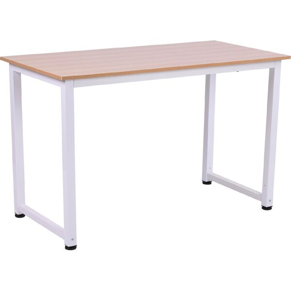 dechome 8361d1gt tavolo scrivania in legno mdf color rovere e gambe in metallo bianco - 8361d1gt