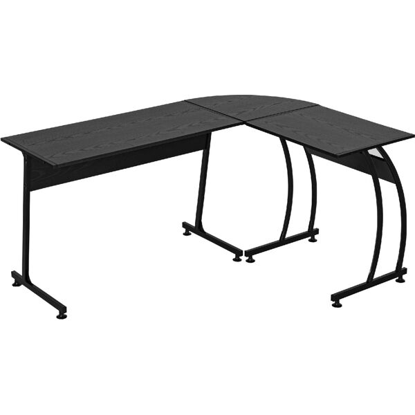 dechome 836dd1bk scrivania gaming angolare in legno e metallo nera 112.5x152x74 cm - 836dd1bk