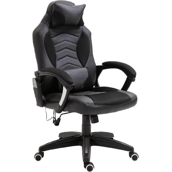 dechome 5d1015bk sedia gaming massaggiante e riscaldante nero - 5d1015bk