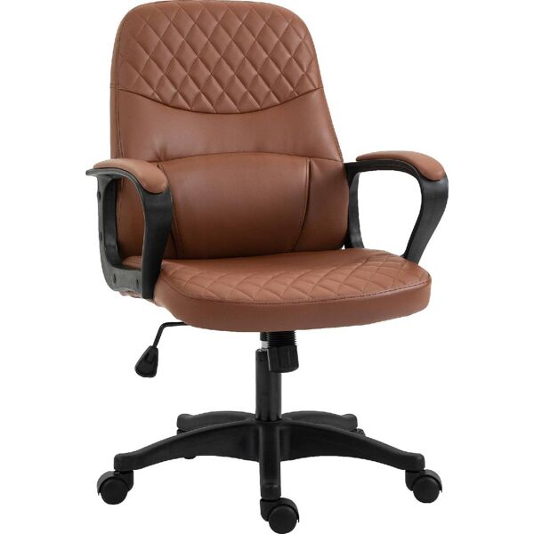 icon space 5d13d5bn sedia ergonomica ufficio sedia da scrivania operativa con rotelle e braccioli reclinabile, girevole e regolabile in altezza colore marrone - 5d13d5bn