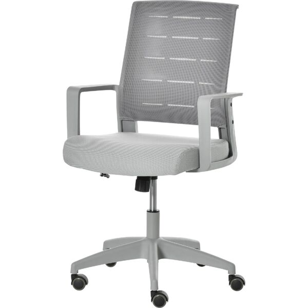 icon space 408e921 sedia ergonomica ufficio sedia da scrivania operativa con rotelle e braccioli reclinabile, girevole e regolabile in altezza colore grigio - 408e921