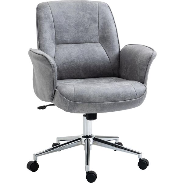 icon space 456lgek921 sedia ergonomica ufficio sedia da scrivania poltroncina con rotelle girevole e regolabile in altezza colore grigio - 456lgek921