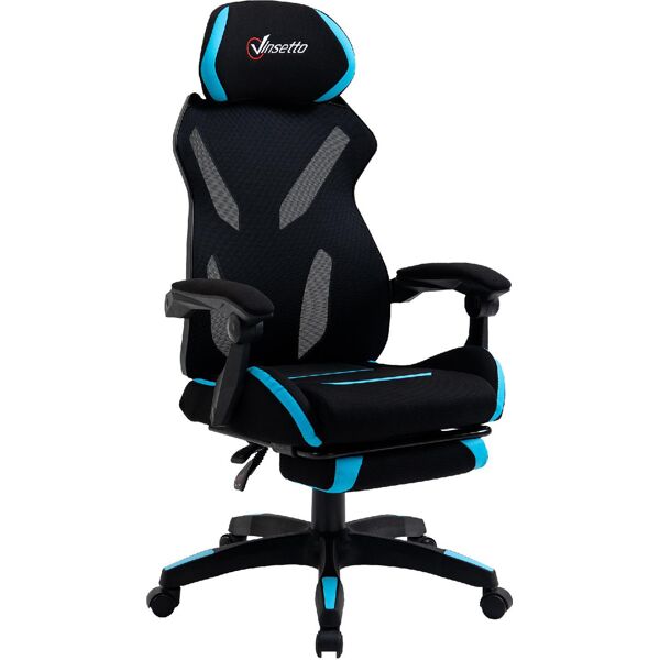 icon space 516bu/921 sedia gaming con supporto lombare e altezza regolabile in tessuto nero - 516bu/921