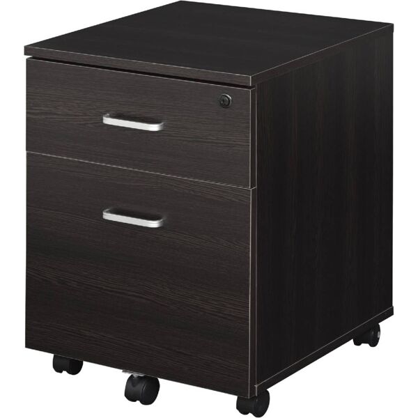 icon space 5d40d3bk cassettiera portadocumenti da ufficio in legno con 2 cassetti 40x44x54.6 cm colore nero- 5d40d3bk