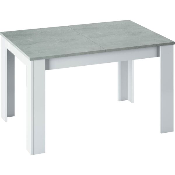 fores habitat ol4586a tavolo 140/190x90x78h cm colore bianco / cemento - ol4586a kendra