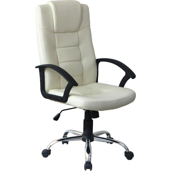 nbrand hw58631be sedia ergonomica ufficio sedia da scrivania poltrona direzionale con rotelle e braccioli girevole e regolabile in altezza colore bianco - hw58631be
