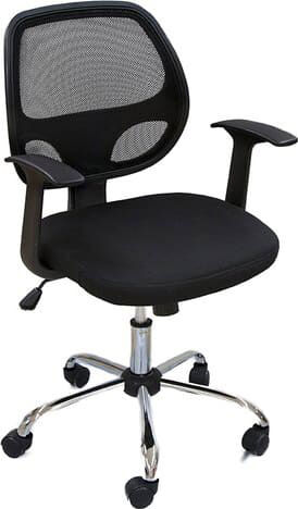 amicasa w-118 sedia ergonomica ufficio sedia da scrivania operativa con rotelle e braccioli girevole e regolabile in altezza colore nero - w-118 onyx