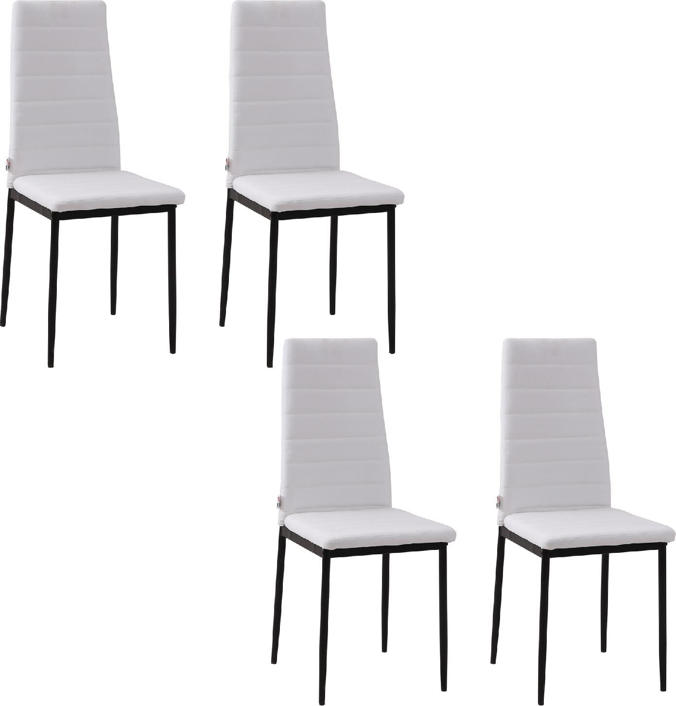 dechome 483v01wt/835 set 4 sedie imbottite stile moderno in metallo e tessuto colore bianco - 483v01wt/835