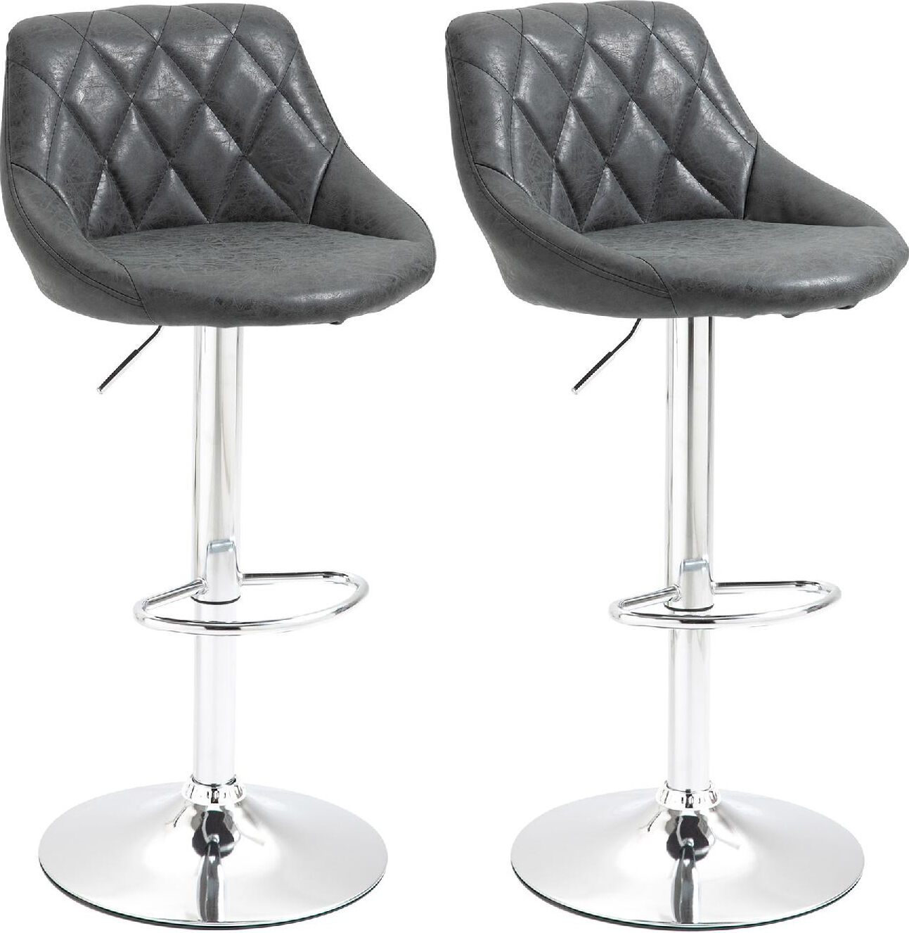 dechome 502bk set 2 sgabelli da bar di design girevoli con altezza regolabile colore nero - 502bk