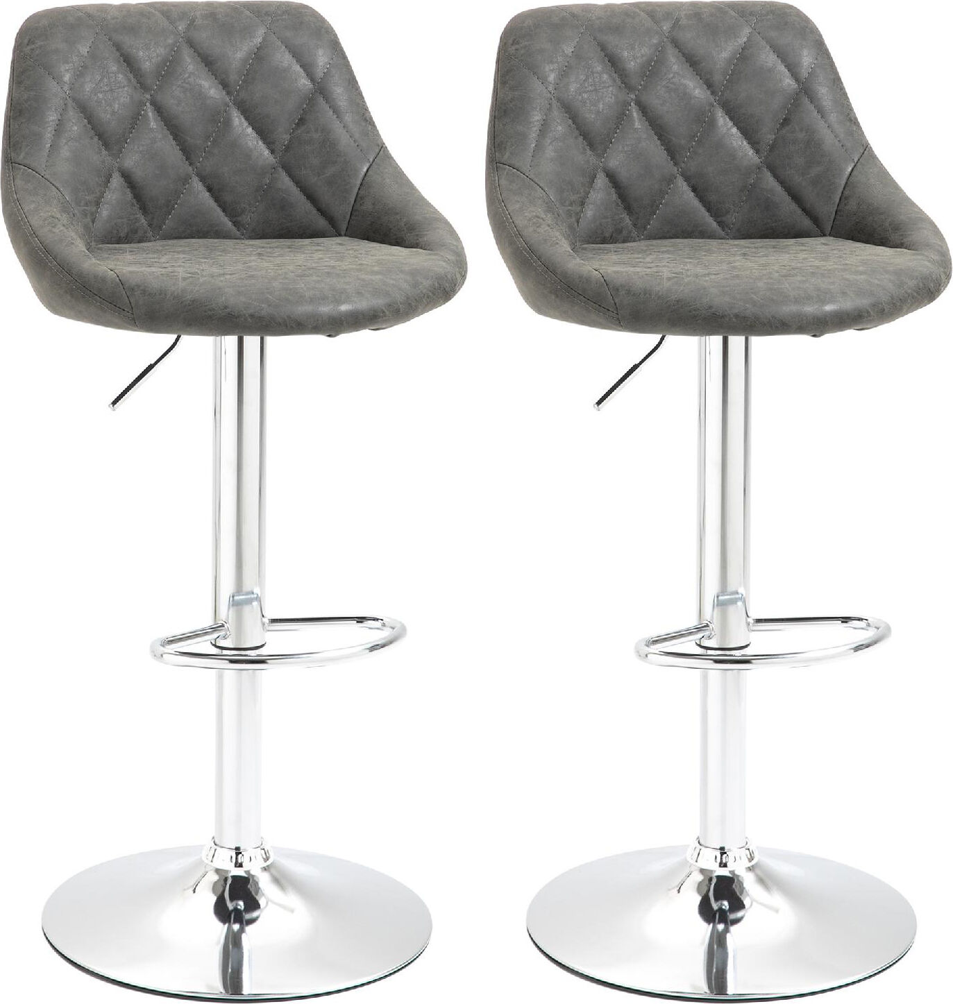 dechome 502cg set 2 sgabelli da bar di design girevoli con altezza regolabile colore grigio scuro - 502cg