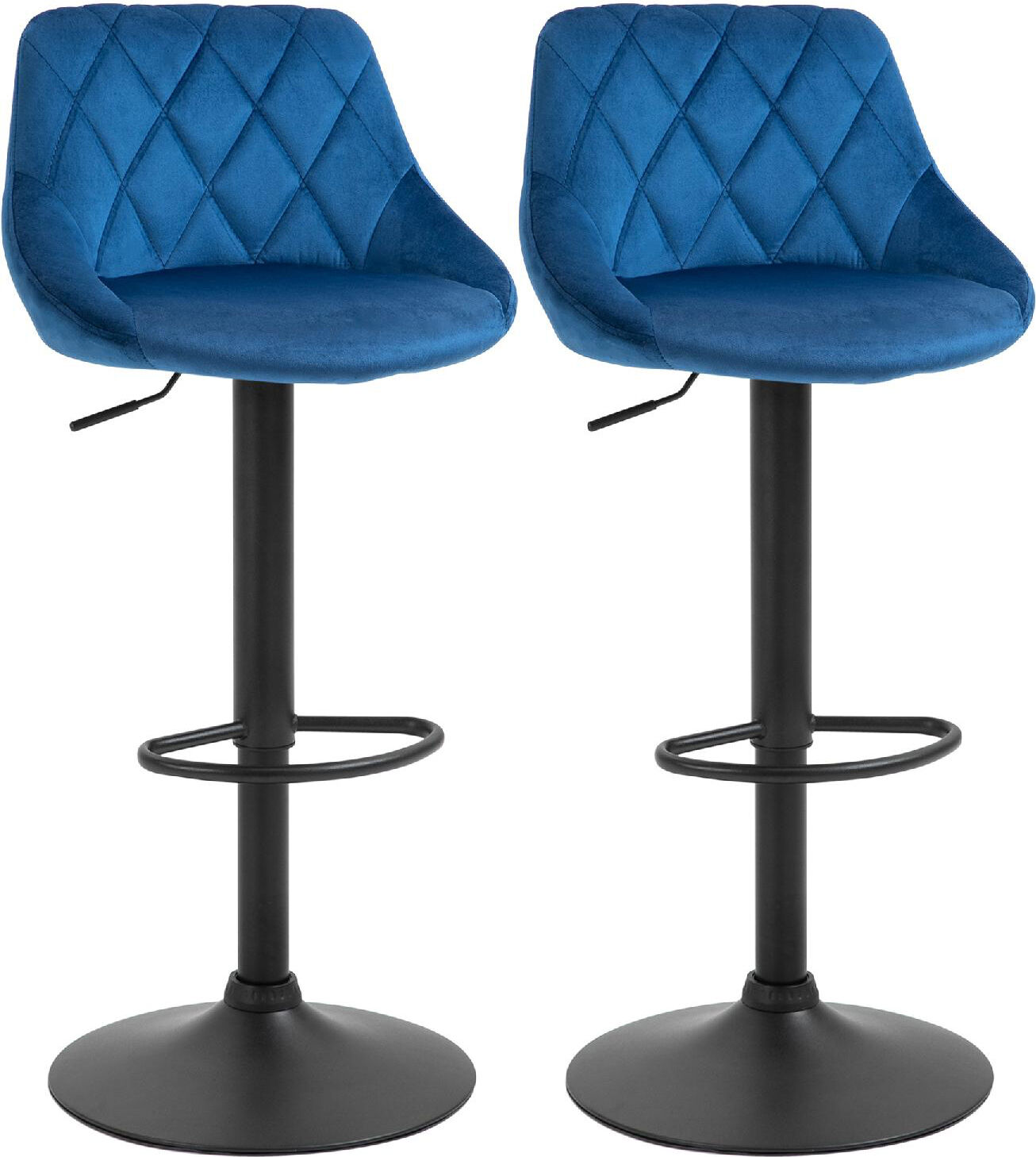 dechome 502v02db set 2 sgabelli da bar di design girevoli con altezza regolabile colore blu - 502v02db