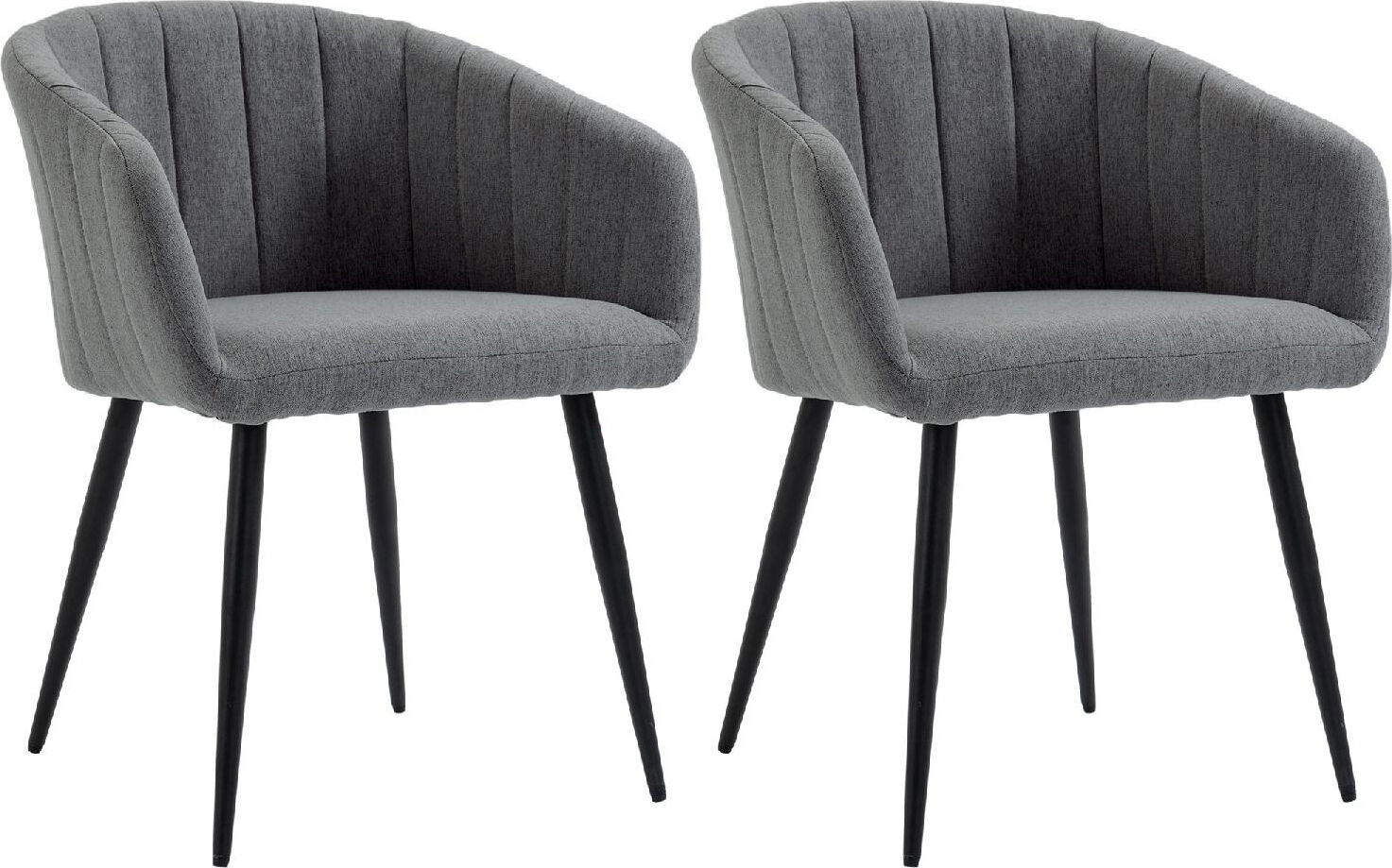 dechome 532cg set di 2 sedie imbottite moderne con rivestimento in tessuto sedie per soggiorno e salotto colore grigio - 532cg