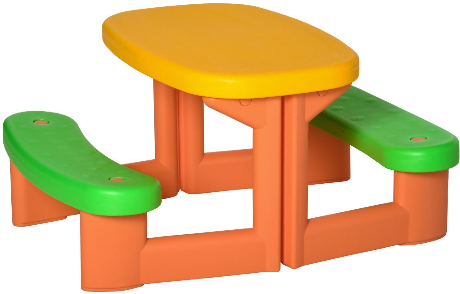 dechome 68312 tavolo da picnic per 2 bambini di 3-6 anni con 2 panche per esterno e interno multicolore - 68312