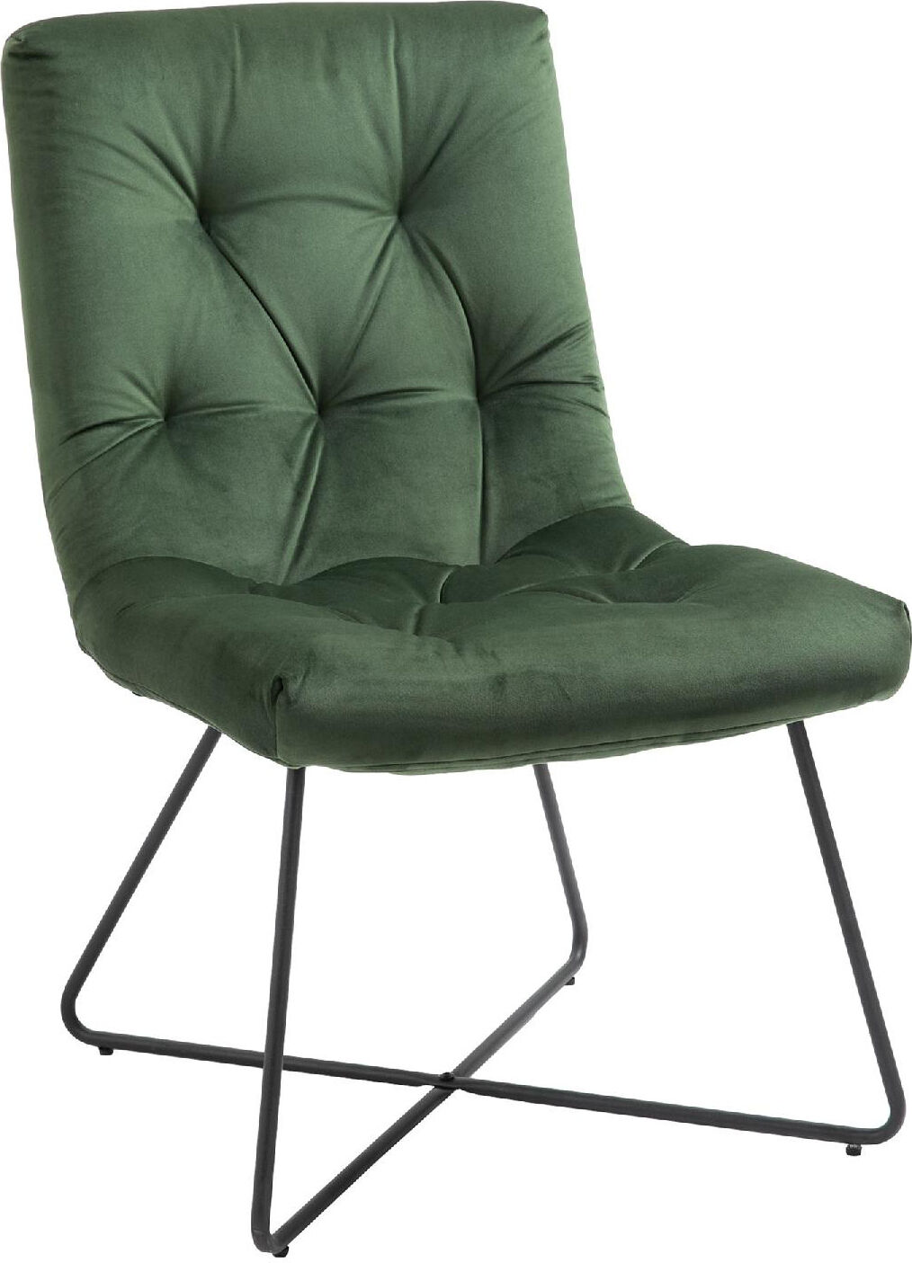 dechome 911gn833 sedia moderna imbottita in metallo nero e tessuto verde - 911gn833