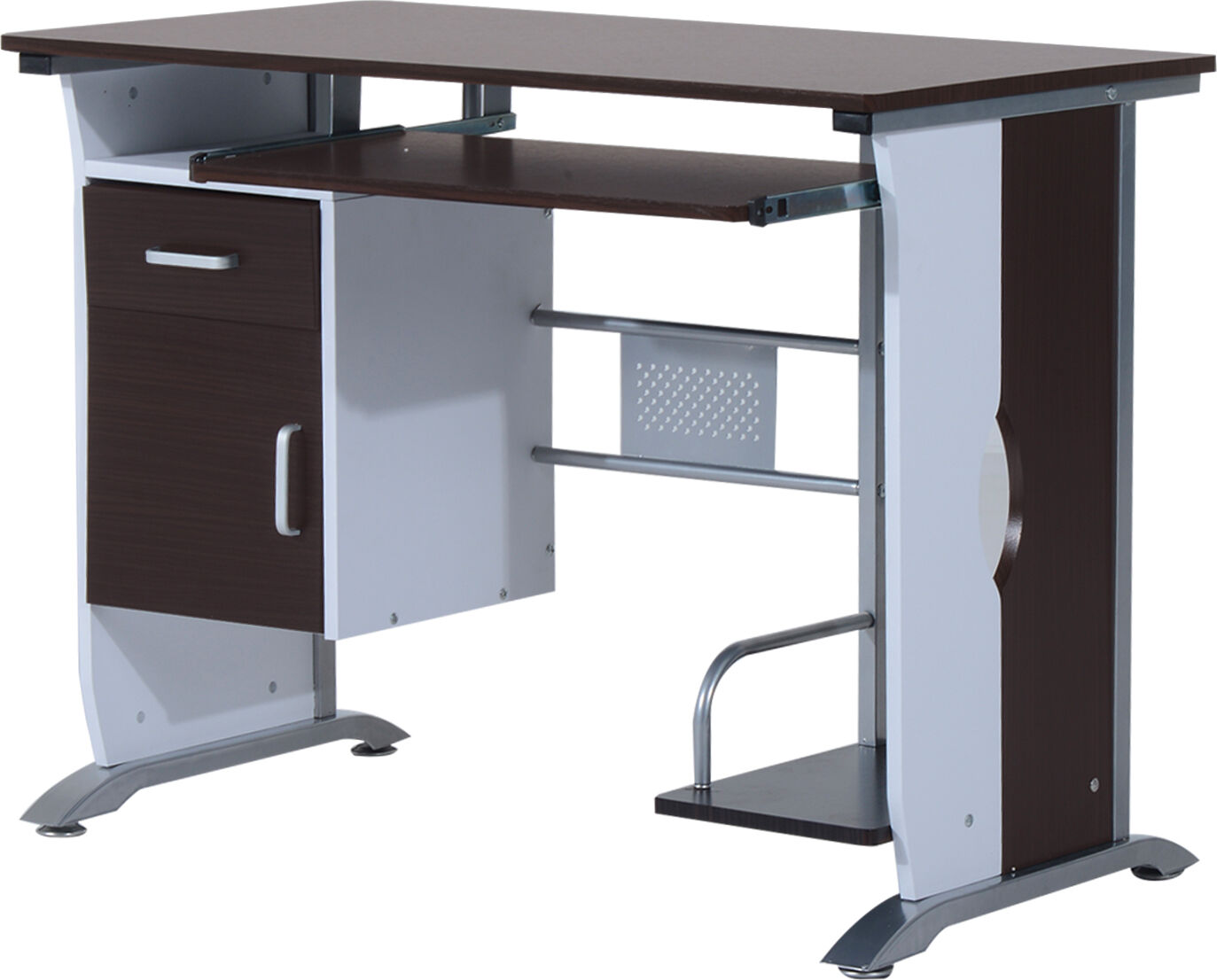 dechome 5d0015 scrivania pc da ufficio con cassetti in legno 100x52x75 cm marrone - 5d0015