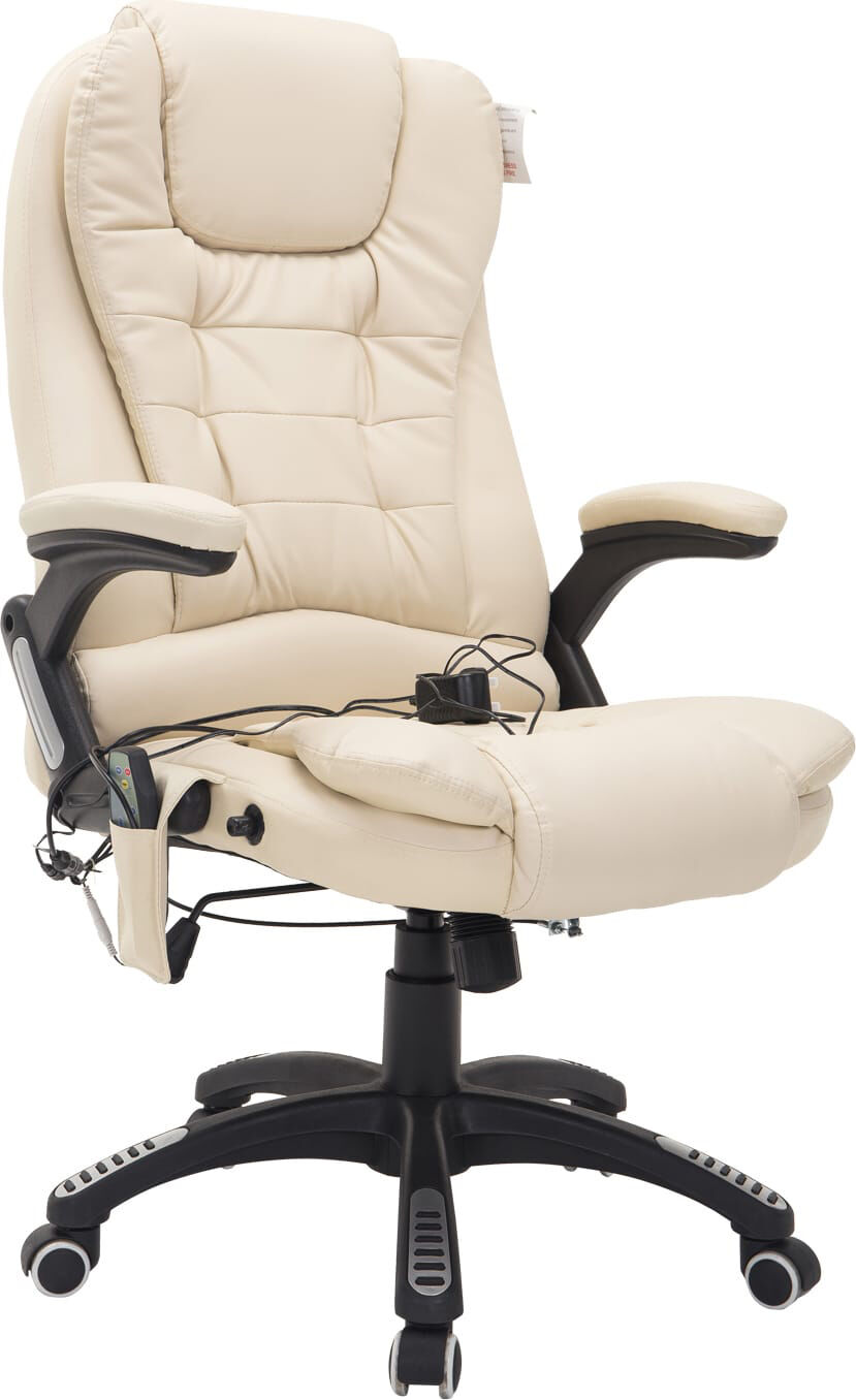 dechome ad0057 sedia ergonomica ufficio sedia da scrivania poltrona massaggiante direzionale con rotelle e braccioli reclinabile, girevole e regolabile in altezza colore beige - ad0057