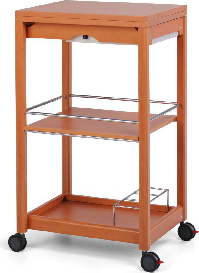 foppapedretti servi-tu carrello portavivande3 ripiani 50 x 40 x h 87 cm legno massello noce - servi-tu noce