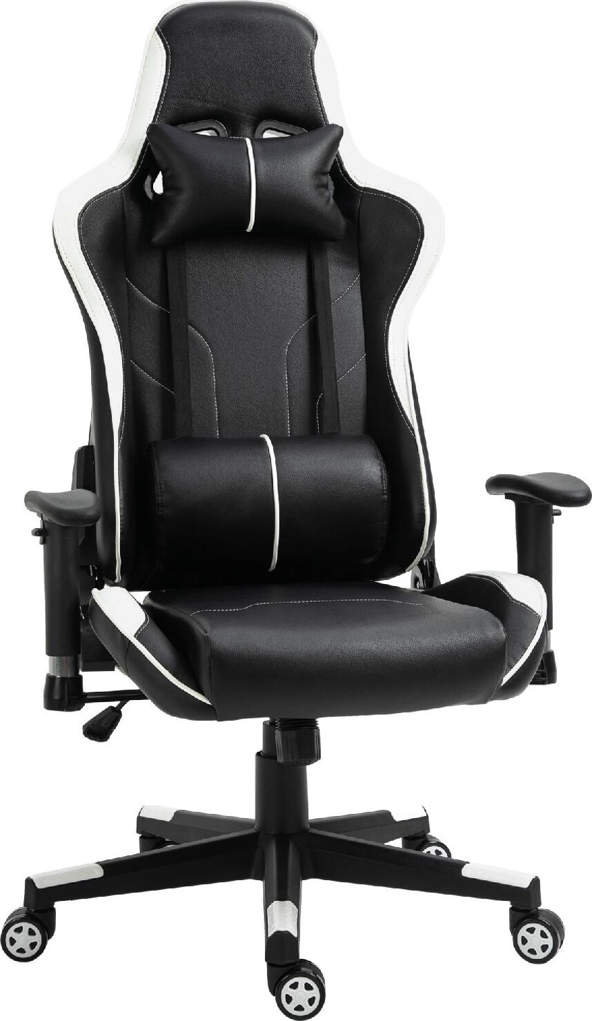 icon space 5d1333gt poltrona gaming altezza e schienale regolabili con poggiatesta e cuscino lombare colore bianco - 5d1333gt