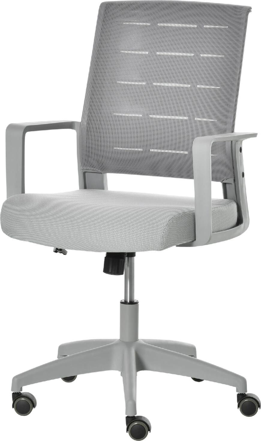 icon space 408e921 sedia ergonomica ufficio sedia da scrivania operativa con rotelle e braccioli reclinabile, girevole e regolabile in altezza colore grigio - 408e921