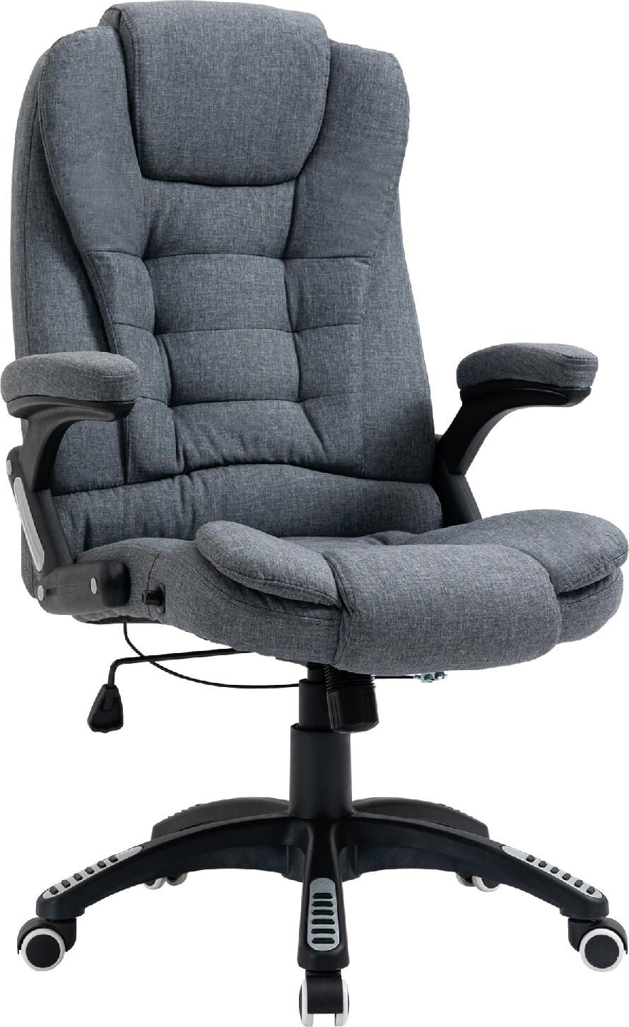 icon space 416/921 sedia ergonomica ufficio sedia da scrivania poltrona direzionale con rotelle e braccioli reclinabile, girevole e regolabile in altezza colore grigio - 416/921