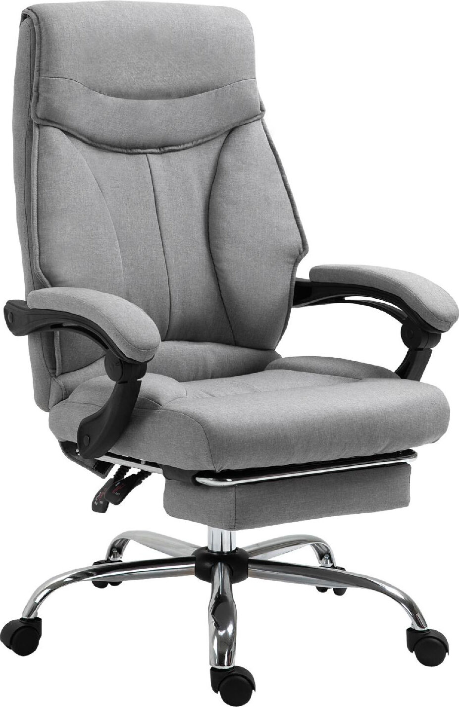 icon space 437ek921 sedia ergonomica ufficio sedia da scrivania poltrona direzionale con rotelle e braccioli reclinabile, girevole e regolabile in altezza con poggiapiedi colore grigio - 437ek921