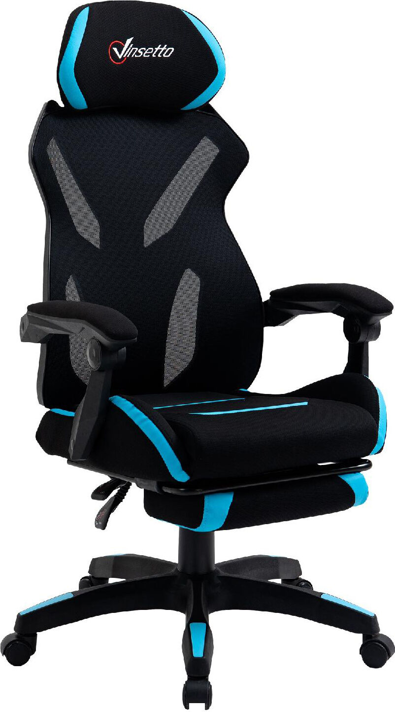 icon space 516bu/921 sedia gaming con supporto lombare e altezza regolabile in tessuto nero - 516bu/921