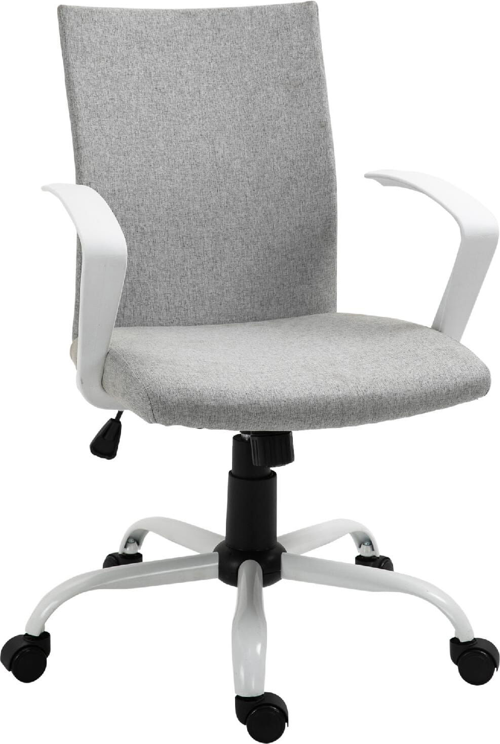 icon space 540lgek921 sedia ergonomica ufficio sedia da scrivania operativa con rotelle e braccioli reclinabile, girevole e regolabile in altezza colore grigio - 540lgek921