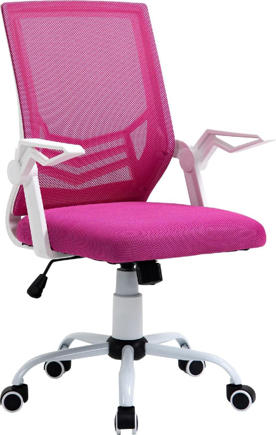 icon space 547pk/921 sedia ergonomica ufficio sedia da scrivania operativa con rotelle e braccioli reclinabile, girevole e regolabile in altezza colore rosa - 547pk/921