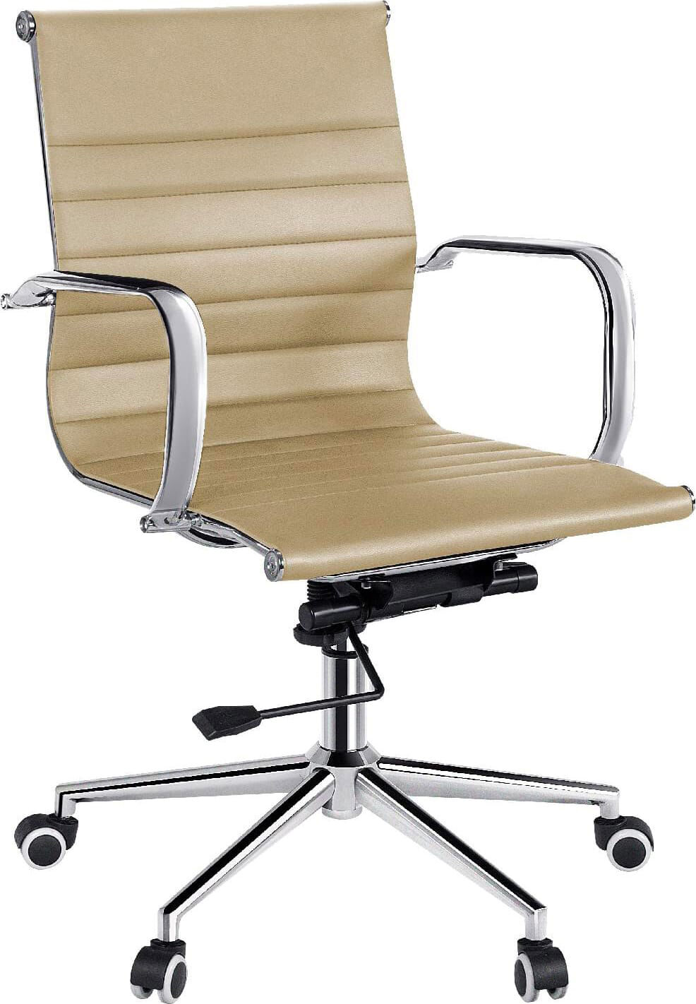 icon space hw61982be sedia ergonomica ufficio sedia da scrivania operativa con rotelle e braccioli girevole e regolabile in altezza colore beige - hw61982be