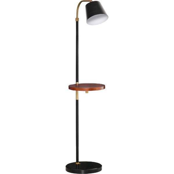 dechome 306 lampada da terra con ripiano da Ø29.5cm lampada da pavimento per salotto compatibile nero e oro