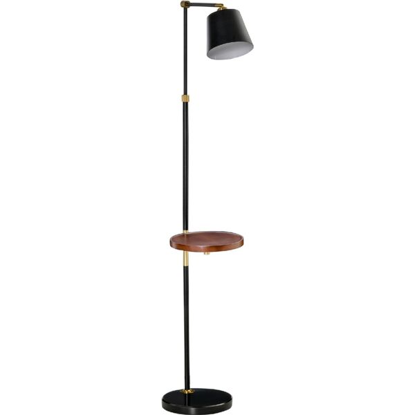 dechome 313 lampada da terra in stile vintage con ripiano lampada da pavimento compatibile metallo nero/oro