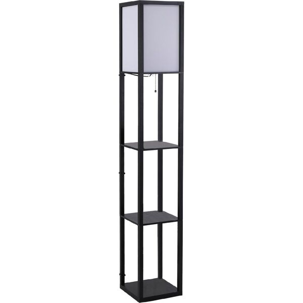 dechome 8336d3 lampada da terra con libreria 3 livelli nero 26x26x160 cm - 8336d3