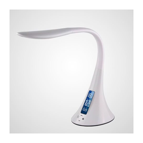 majestic ll-406 lampada led da tavolo con orologio sveglia calendario e termometro 2 usb per ricarica smartphone/tablet colore bianco - ll-406