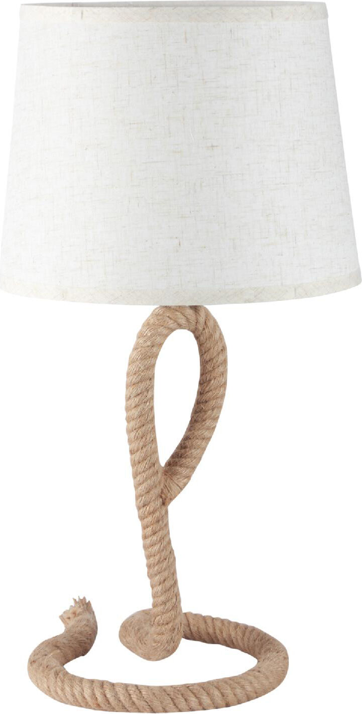 dechome 340v90 lampada da tavolo stile marinaro in corda e tessuto attacco e27 abat jour per casa e ufficio Ø30x56cm beige/bianco