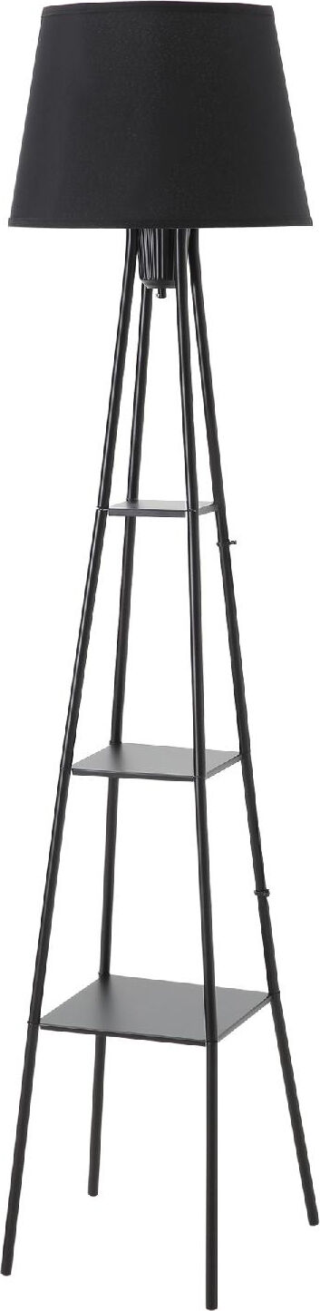 dechome 357bk lampada da terra di design con 3 mensole e interruttore a pedale attacco e27 e struttura in metallo 35x35x173cm nero